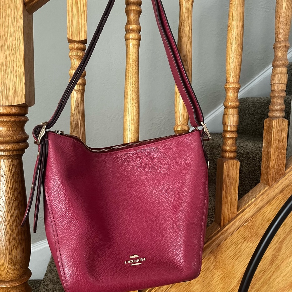 Coach Burgundy Leather Shoulder Bag